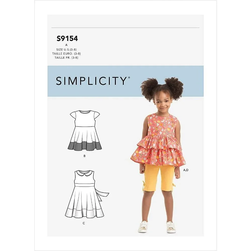 Simplicity Sewing Pattern 9154 10614 Dress‎ Top Tunic Leggings Girls Size 3-8